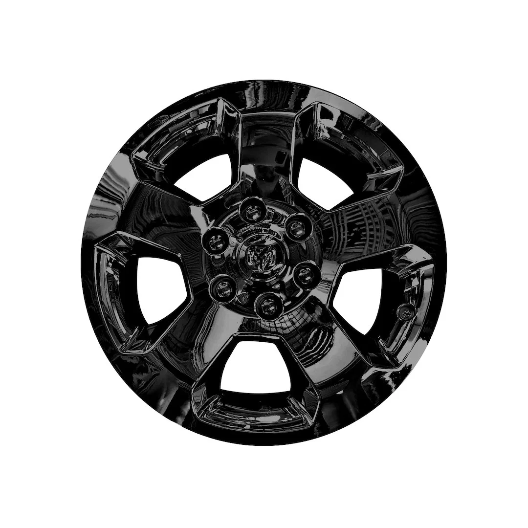 IWCIMP451BLK – COAST2COAST Wheel Skin, 18 Inch 5 Spokes Snap-On Painted Gloss Black ABS Plastic Set Of 4 Fits Over An...